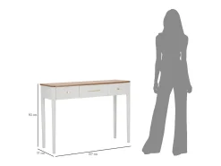 Consola VKH606, Blanco, 107x37x80 cm, Kendra Home