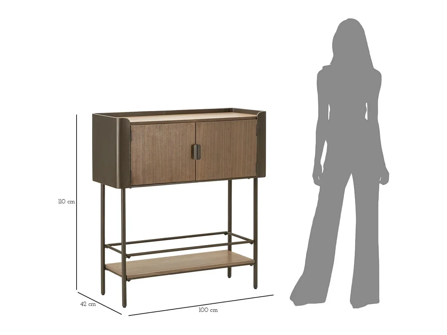 Consola VKH610, Marrón, 100x42x110 cm, Kendra Home