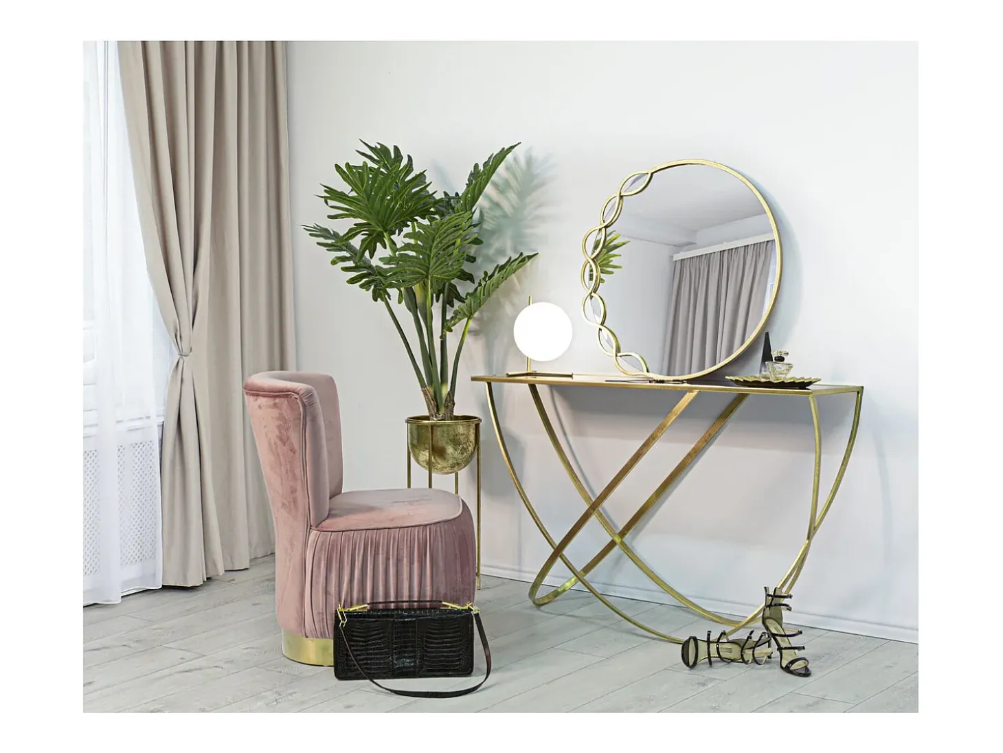 Consola VKH620, Oro, 120x40x79 cm, Kendra Home