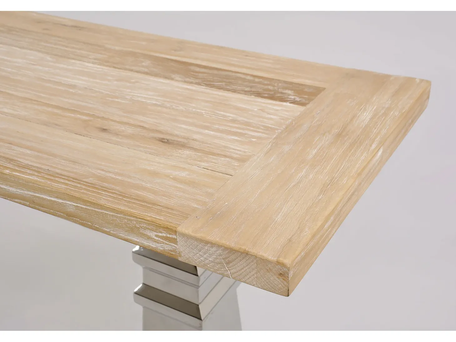 Consola 160x85x45 cm cromo madera natural glamour gl1527