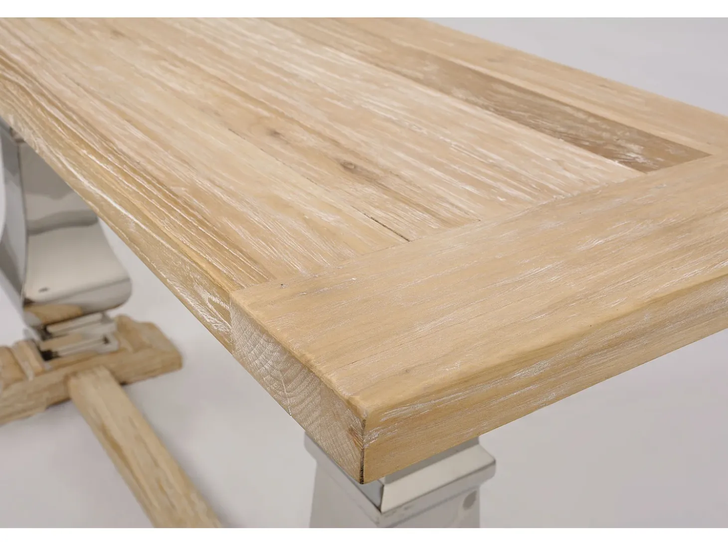 Consola 160x85x45 cm cromo madera natural glamour gl1527