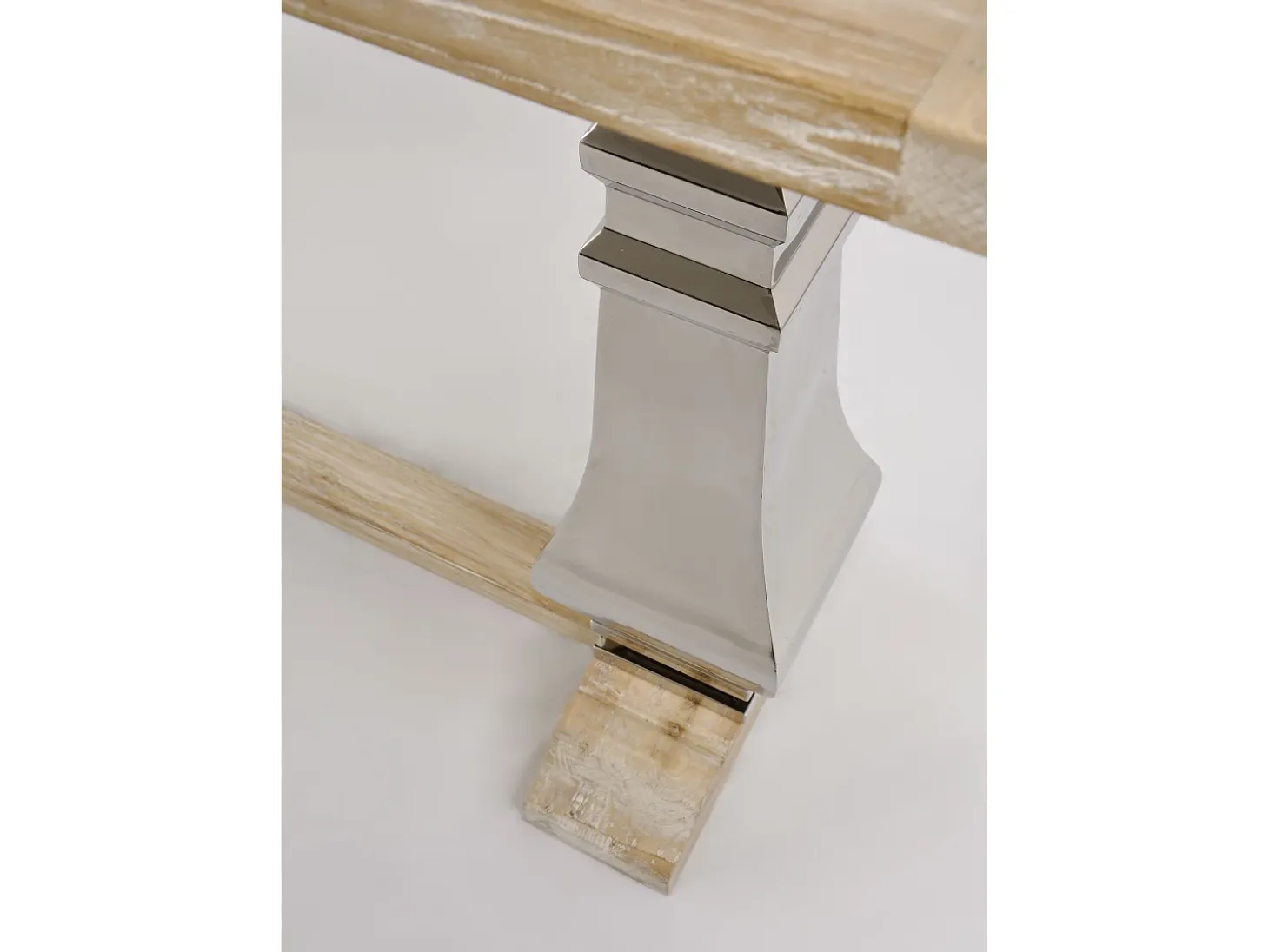 Consola 160x85x45 cm cromo madera natural glamour gl1527