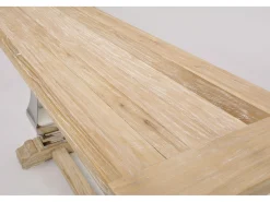Consola 160x85x45 cm cromo madera natural glamour gl1527