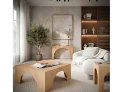 Consola 122x76x35.5 cm madera clara natural Avola AV2430-4