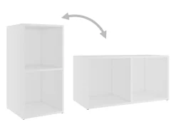 Cootehall Mueble para TV madera contrachapada blanco 72x35x36,5 cm