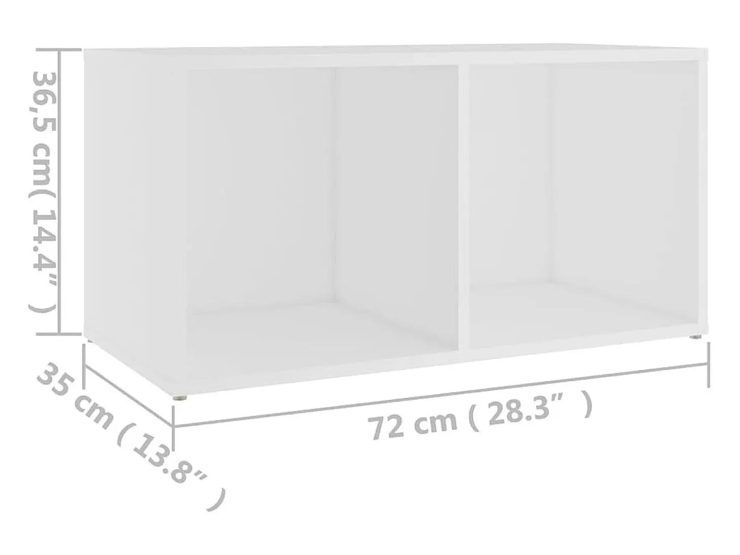 Cootehall Mueble para TV madera contrachapada blanco 72x35x36,5 cm