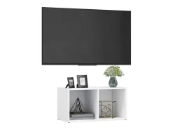 Cootehall Mueble para TV madera contrachapada blanco 72x35x36,5 cm