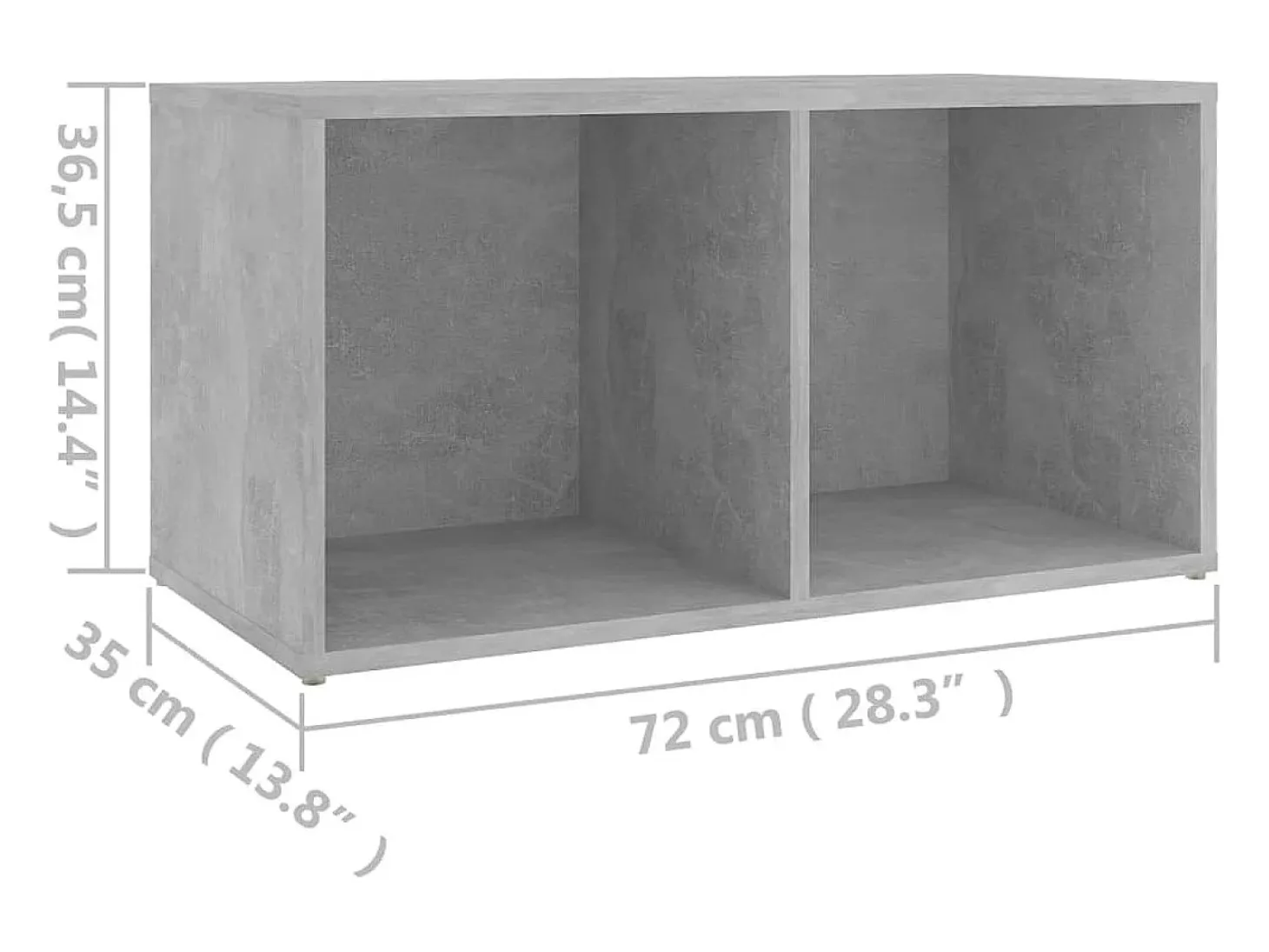 Cootehall Mueble para TV madera contrachapada gris hormigón 72x35x36,5 cm