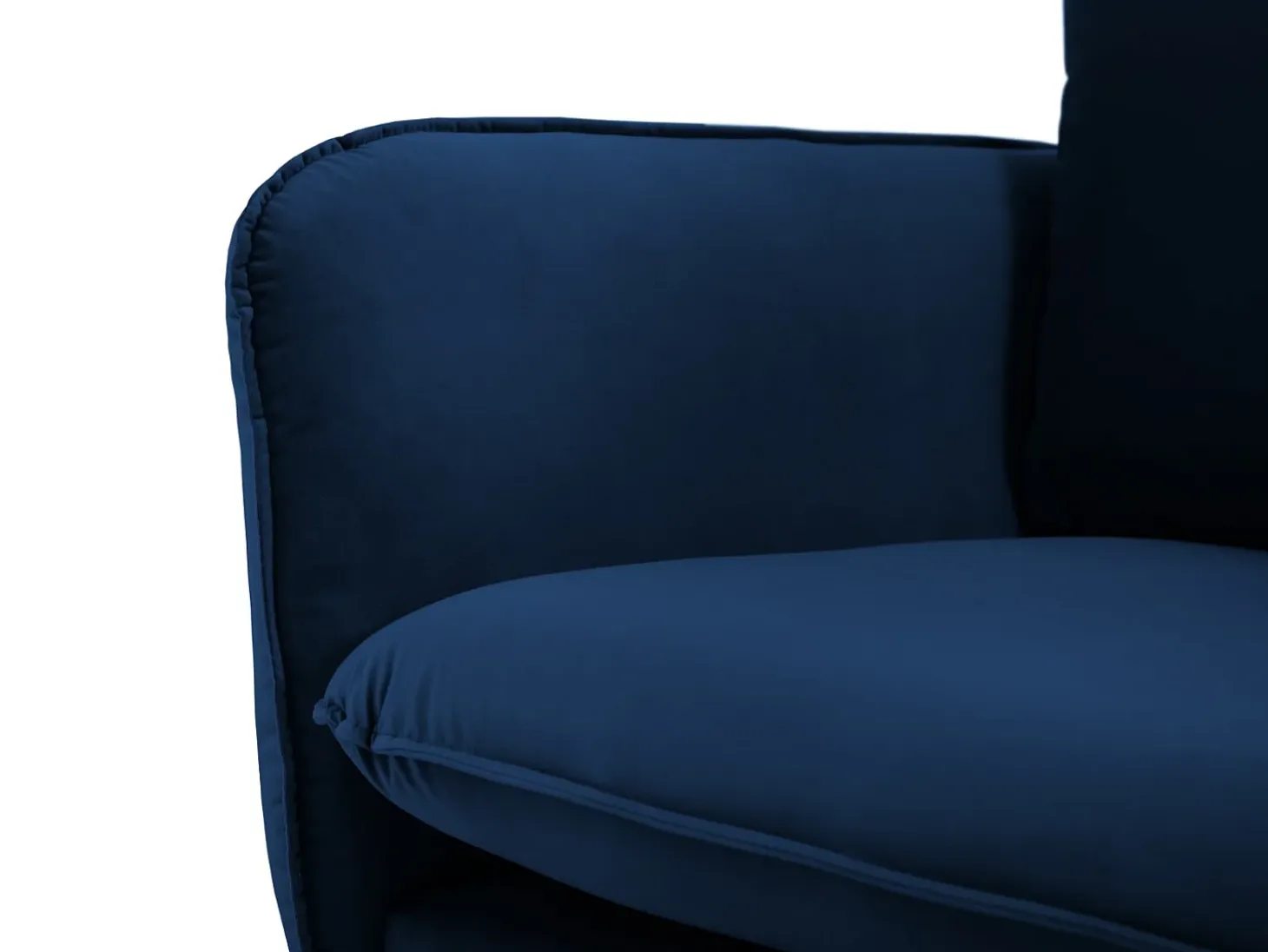 Cosmopolitan Design - Sofá "Vienna" 4 plazas de terciopelo azul regio - 230x92x95cm