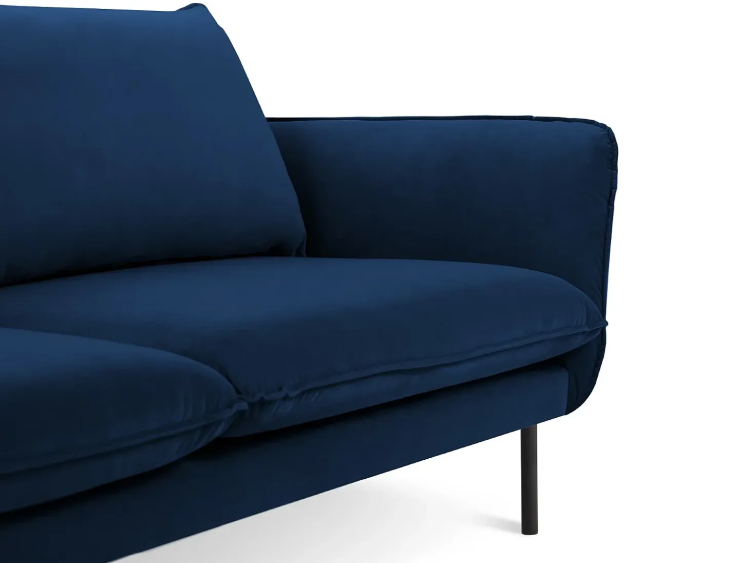 Cosmopolitan Design - Sofá "Vienna" 4 plazas de terciopelo azul regio - 230x92x95cm