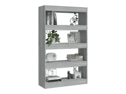 Crescent Springs Estantería/divisor madera ingeniería gris Sonoma 80x30x135 cm