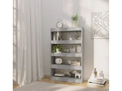 Crescent Springs Estantería/divisor madera ingeniería gris Sonoma 80x30x135 cm