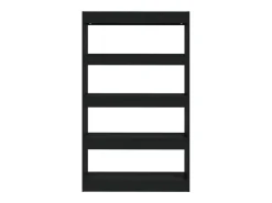 Crescent Springs Estantería/divisor madera de ingeniería negro 80x30x135 cm