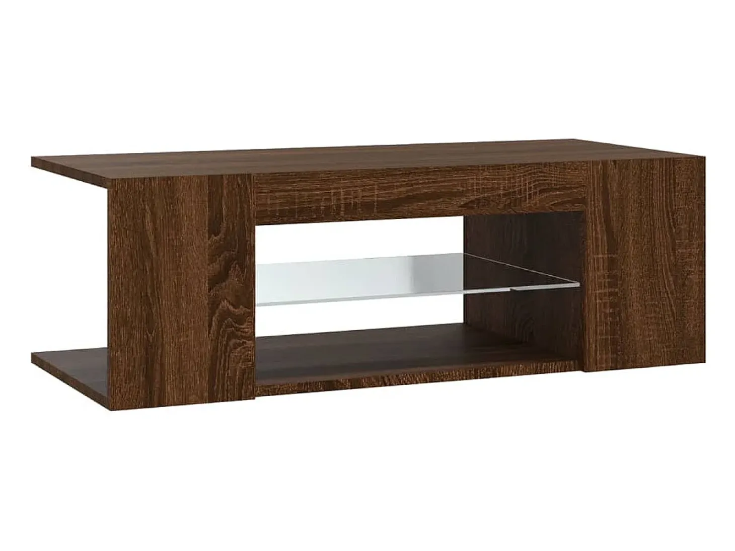 Crijn Mueble de TV con luces LED color roble marrón 90x39x30 cm