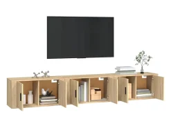 Crofton Muebles para TV de pared 3 uds roble Sonoma 80x34,5x40 cm