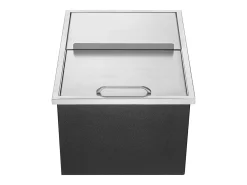 Cubo de Hielo SucceBuy, 55,23 L, 61x46x33 cm, Nevera de Acero Inoxidable con Tapa Deslizante, para Cocina Exterior Vino Cerveza