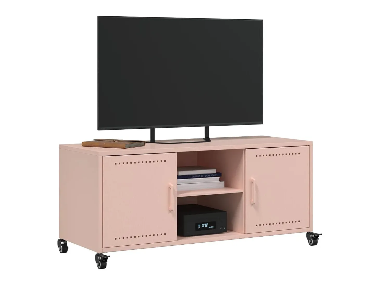 Cyprien Mueble de TV acero rosa 100,5x39x43,5 cm