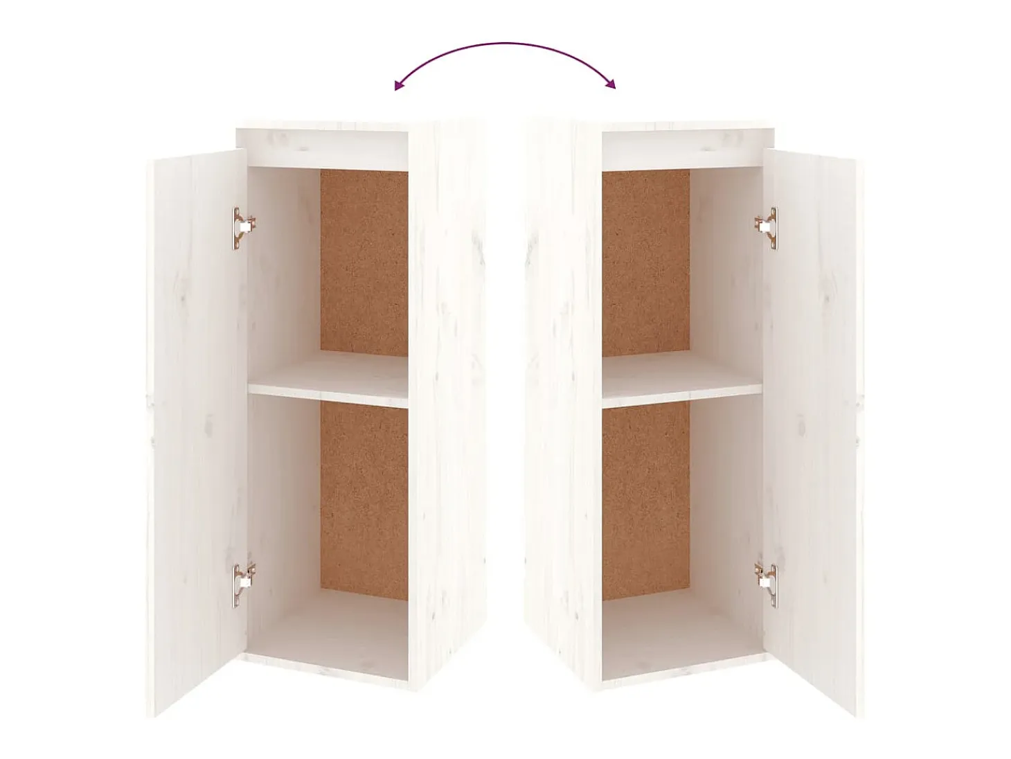 Daelyra Muebles para TV 4 piezas madera maciza de pino blanco
