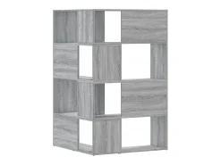 Damir Estantería de esquina 4 niveles madera gris Sonoma 85x85x140 cm