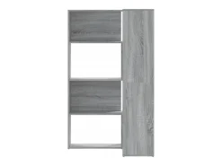 Damir Estantería de esquina 4 niveles madera gris Sonoma 85x85x140 cm