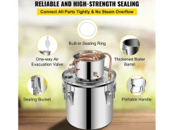 Destilador de Alcohol Moonshine Still SucceBuy, 20.8 L, Kit de Destilería, con Bomba de Agua, para Organizar Reuniones Familiares