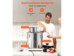 Destilador de Alcohol SucceBuy Destilador de Aguardiente de 50 L, Kit de Destilación de Agua y Alcohol, Acero Inoxidable