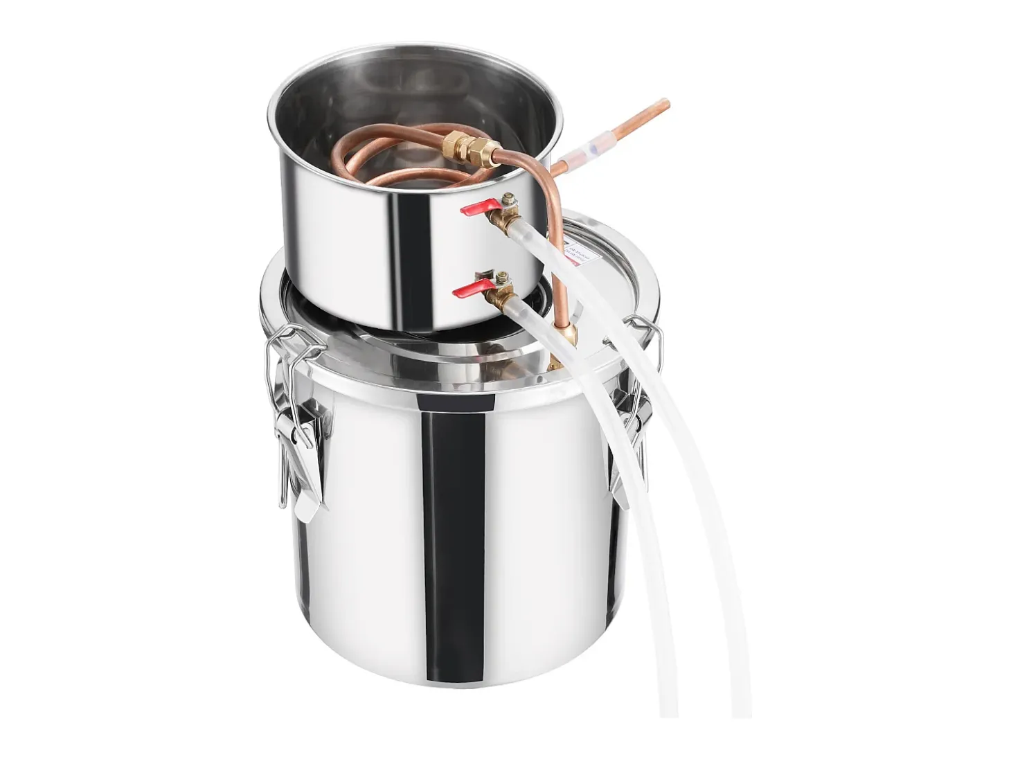 Destilador de Alcohol SucceBuy, Alambique de Alcohol, 11.4 L, Kit de Cervecería en Acero Inoxidable, con Serpentín de Cobre