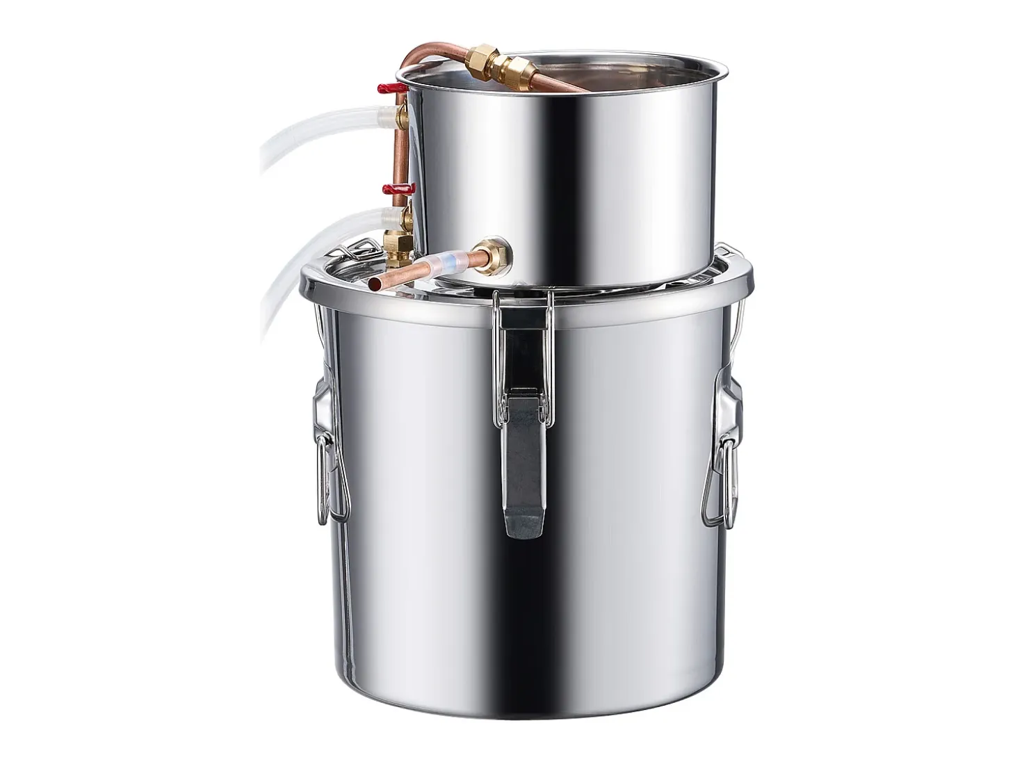 Destilador de Alcohol SucceBuy, Alambique de Alcohol, 11.4 L, Kit de Cervecería en Acero Inoxidable, con Serpentín de Cobre