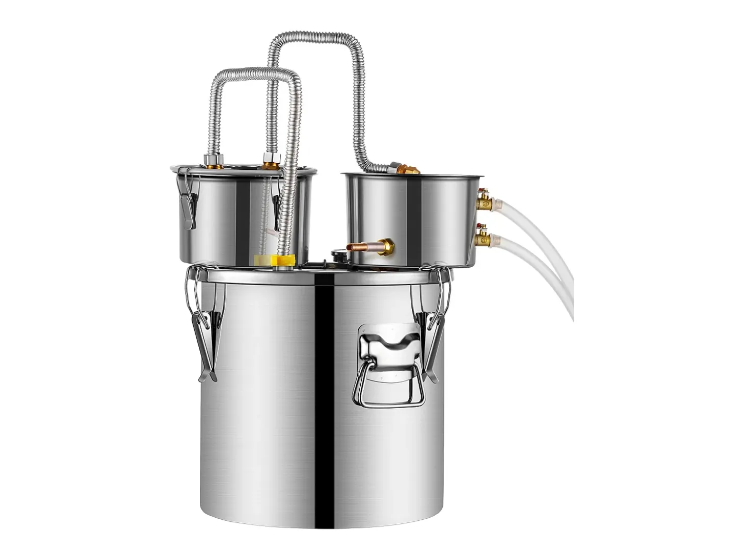 Destilador de Alcohol SucceBuy Destilador de Agua sin Gas de 11 L con Barril Thumper y Bomba de Agua de 8 W Bomba
