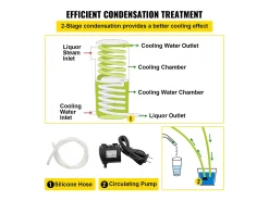 Destilador de Alcohol SucceBuy Alambique 30 L Inox Kit de Elaboración Casera, Destilador de Moonshine de Acero Inoxidable, Kit de Elaboración de Cerveza Casera