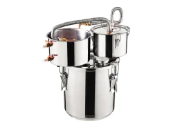 Destilador de Alcohol SucceBuy Destilador de Agua sin Gas de 11 L con Barril Thumper y Bomba de Agua de 8 W