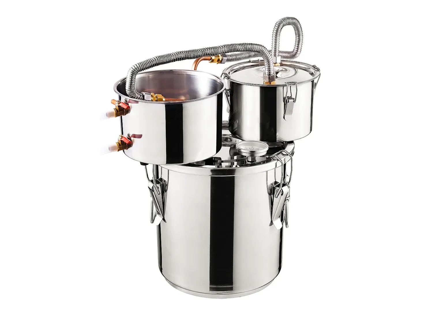 Destilador de Alcohol SucceBuy Destilador de Agua sin Gas de 11 L con Barril Thumper y Bomba de Agua de 8 W
