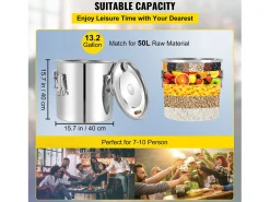 Destilador de Alcohol SucceBuy 50 L, Kit de Fabricación de Destilador de Alcohol con Bomba de Agua