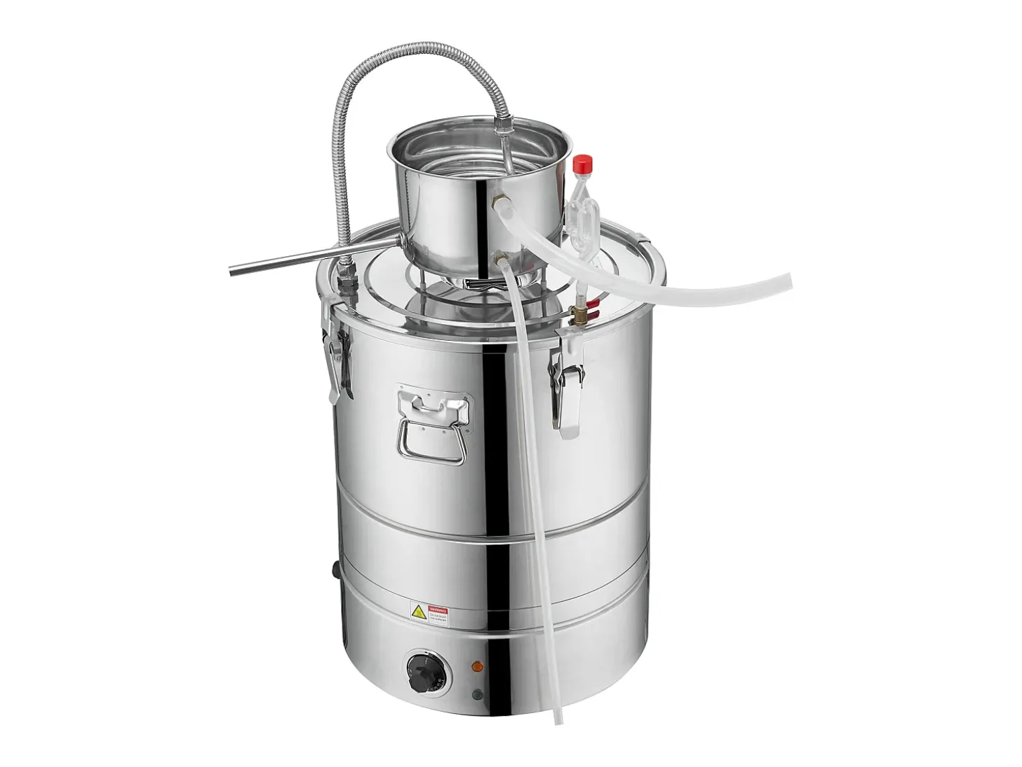 Destilador de Alcohol SucceBuy Destilador de Agua y Alcohol sin Gas de 34 L con Barril Thumper y Bomba de Agua