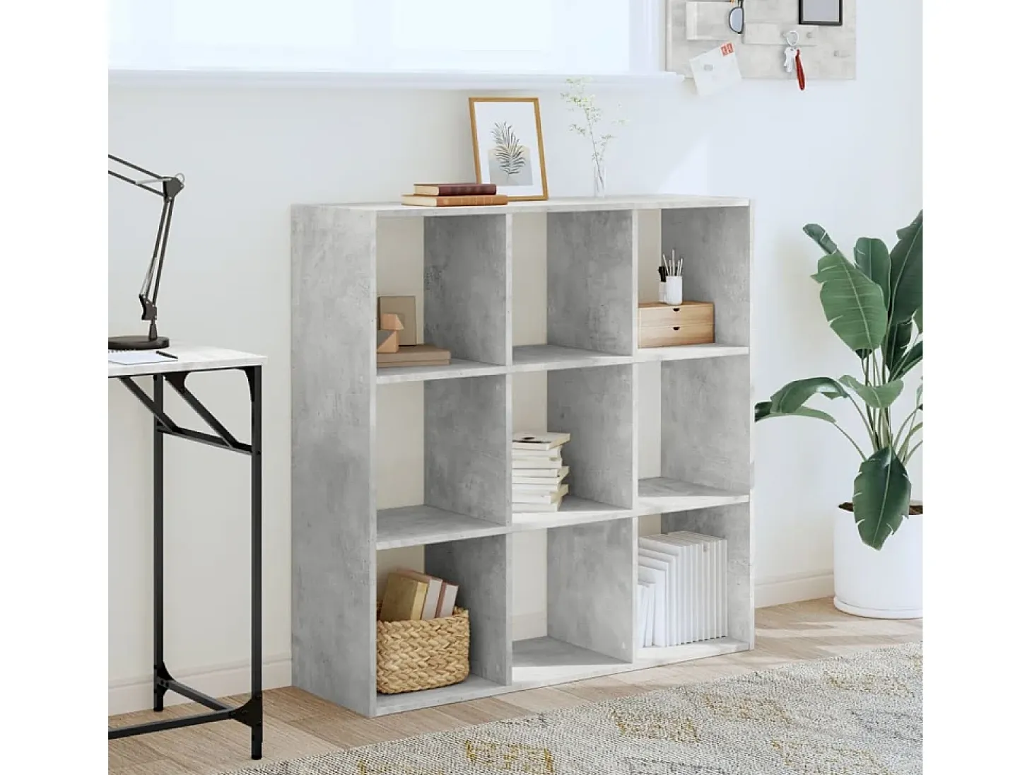 Digna Estantería de madera de ingeniería gris hormigón 102x32x102 cm