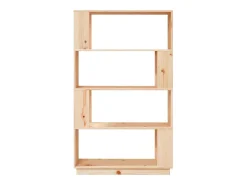 Dilber Estantería/divisor de espacios madera maciza pino 80x25x132 cm