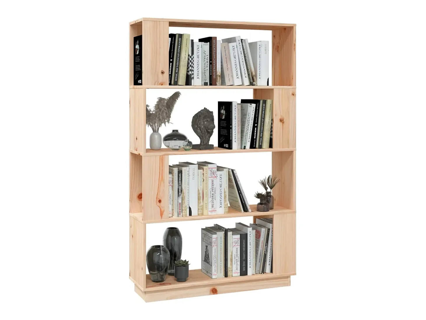 Dilber Estantería/divisor de espacios madera maciza pino 80x25x132 cm