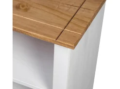 Dina Librería de madera maciza pino estilo Panamá blanco 80x35x110 cm