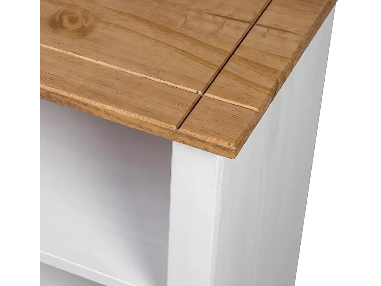Dina Librería de madera maciza pino estilo Panamá blanco 80x35x110 cm