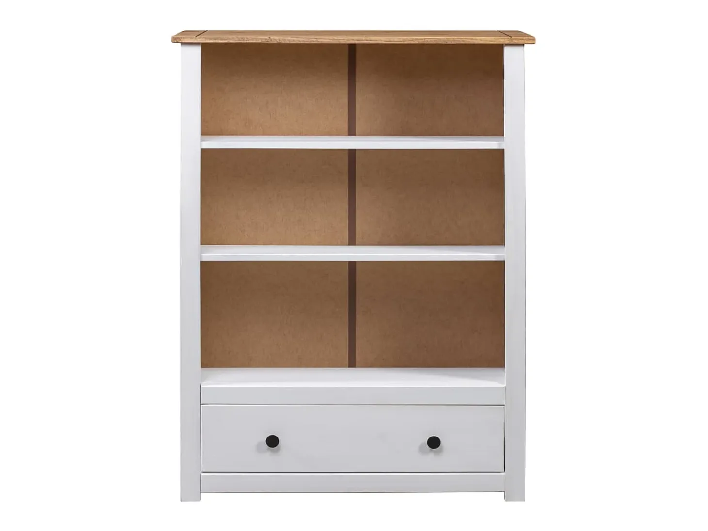 Dina Librería de madera maciza pino estilo Panamá blanco 80x35x110 cm