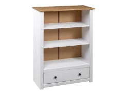 Dina Librería de madera maciza pino estilo Panamá blanco 80x35x110 cm