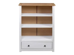 Dina Librería de madera maciza pino estilo Panamá blanco 80x35x110 cm
