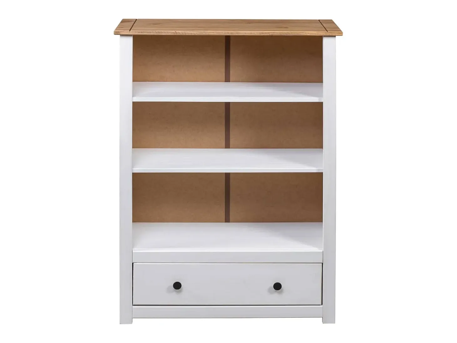 Dina Librería de madera maciza pino estilo Panamá blanco 80x35x110 cm