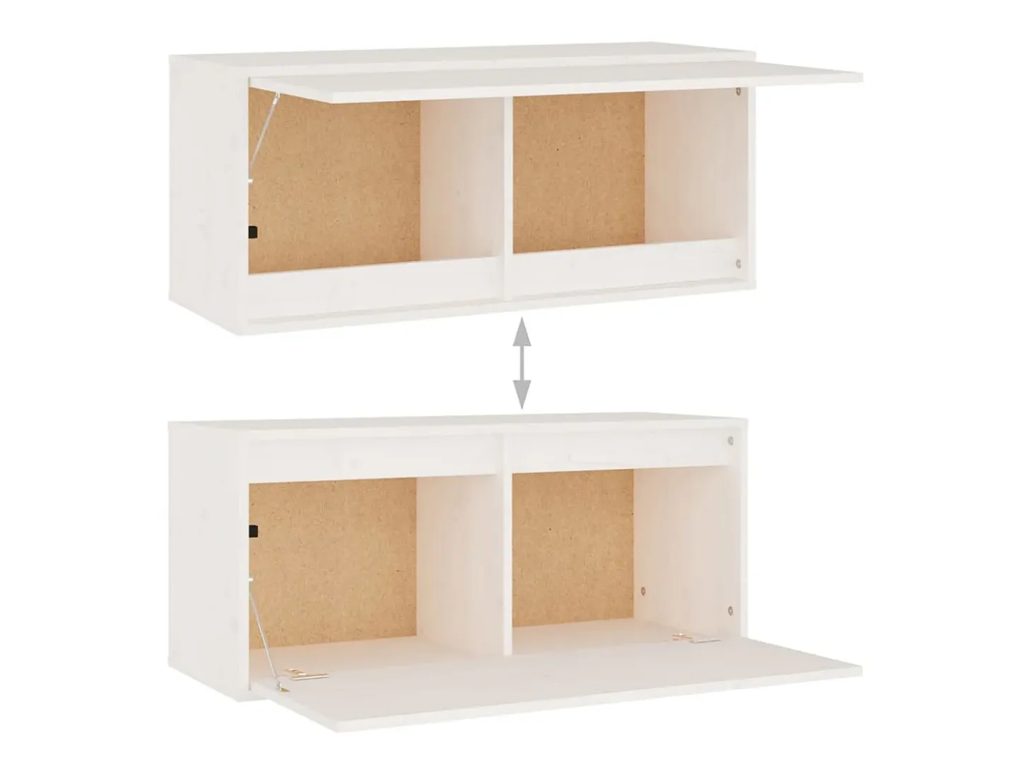 Dirkin Muebles para TV 4 piezas madera maciza de pino blanco