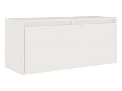 Dirkin Muebles para TV 4 piezas madera maciza de pino blanco