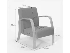 Diseño ergonómico escandinavo sillón de madera salón de estudio Frederiksberg - Blanco