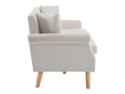 Diseño moderno, muebles tapizados, sofá doble, sofá tapizado con cojines gruesos, beige