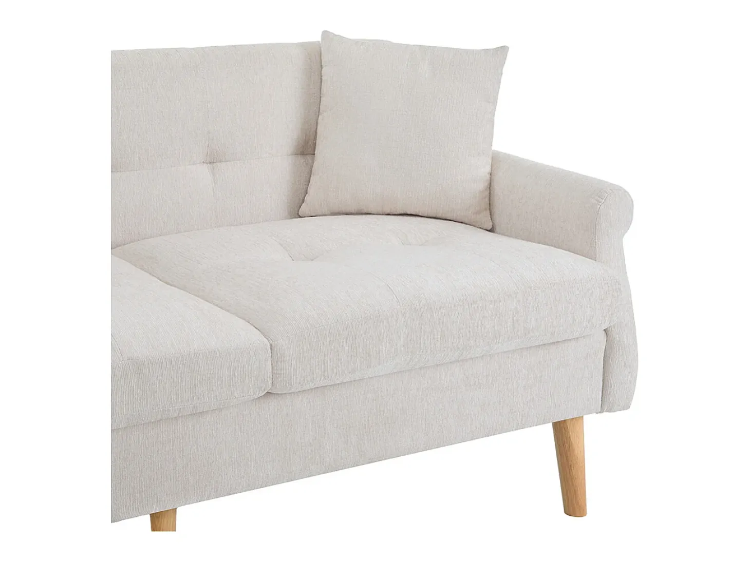 Diseño moderno, muebles tapizados, sofá doble, sofá tapizado con cojines gruesos, beige