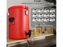 Dispensador de Bebidas, SucceBuy Dispensador de Bebidas con Aislamiento de Acero Inoxidable de 7,6 l, para Bebidas Frías y Calientes