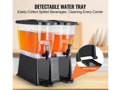 Dispensador de Bebidas SucceBuy Dispensador de Bebidas de Plástico para Fiestas de 11 L × 2 con Soporte